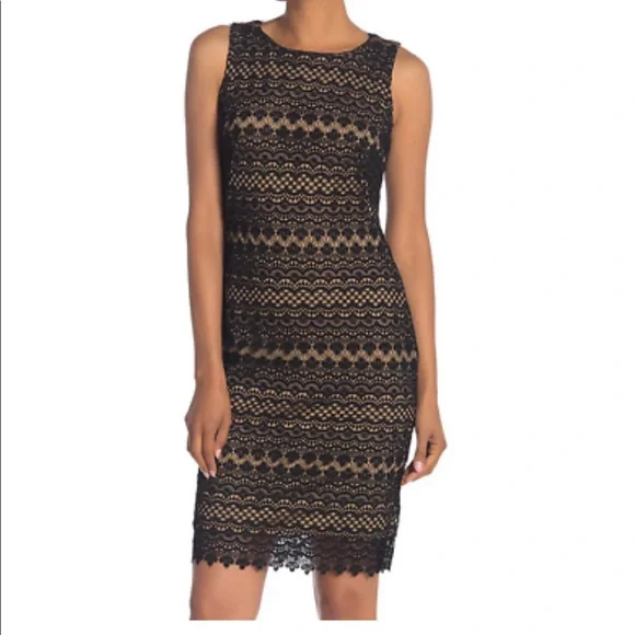 knee length dresses for ladies Long Lace Black Weing Dress – The Dress Outlet main image 0